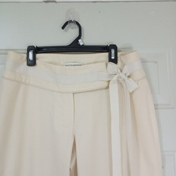 Banana Republic Martin Pants Wool and Silk Blend Womens Beige Wide-Leg Size 4 - Picture 5 of 12